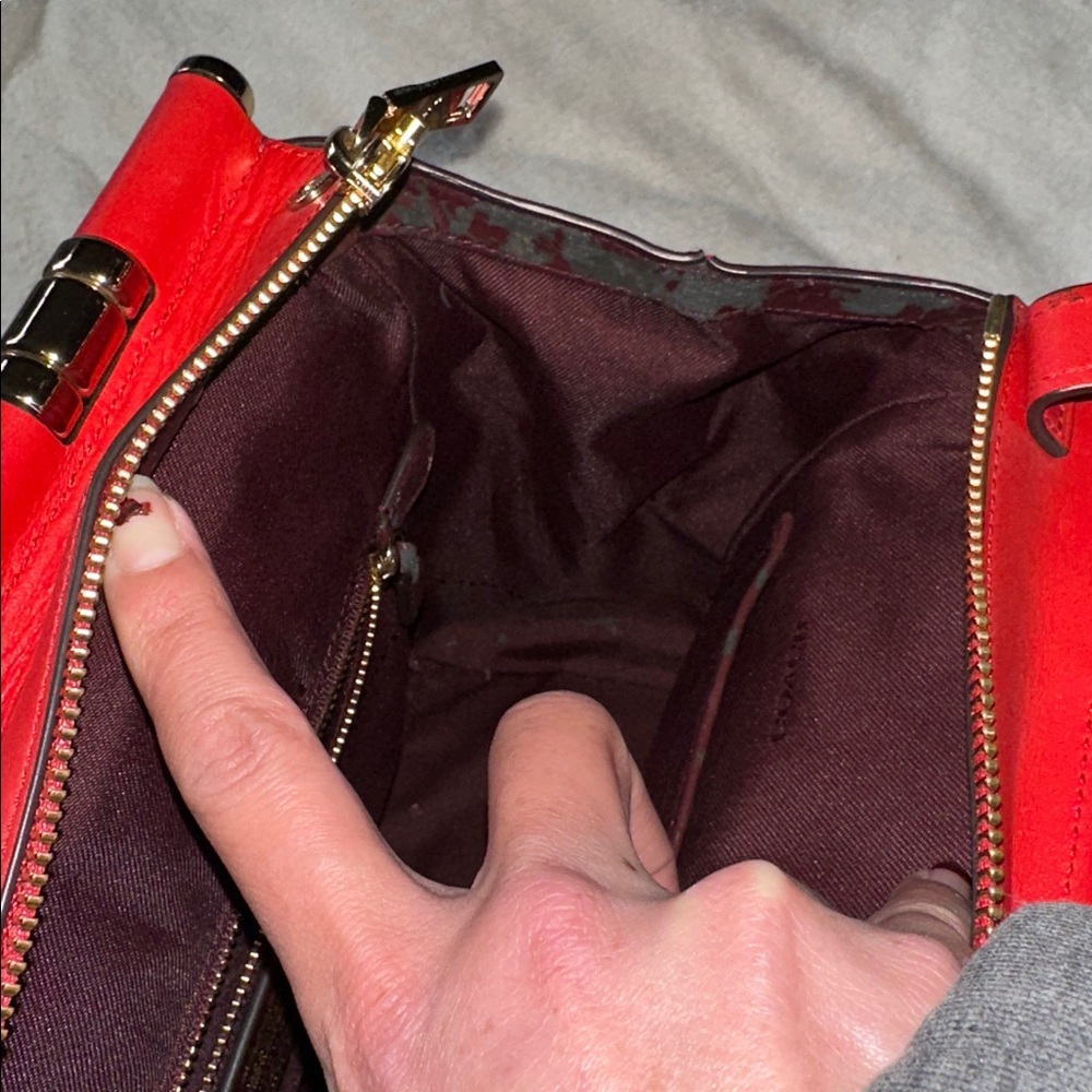 Coach special edition Selena Gomez Cherry Red Leather 2 way Bag - Picture 13 of 16